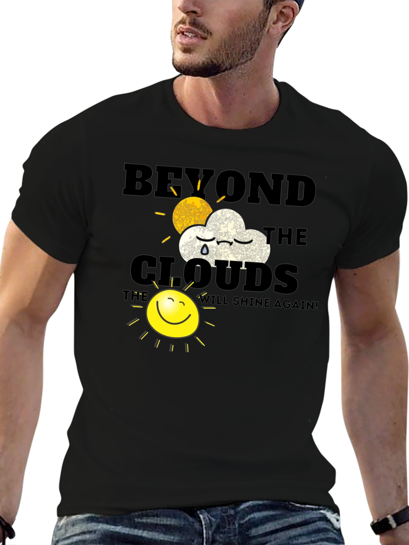 Beyond The Clouds Graphic T-Shirt - Inspirational Design