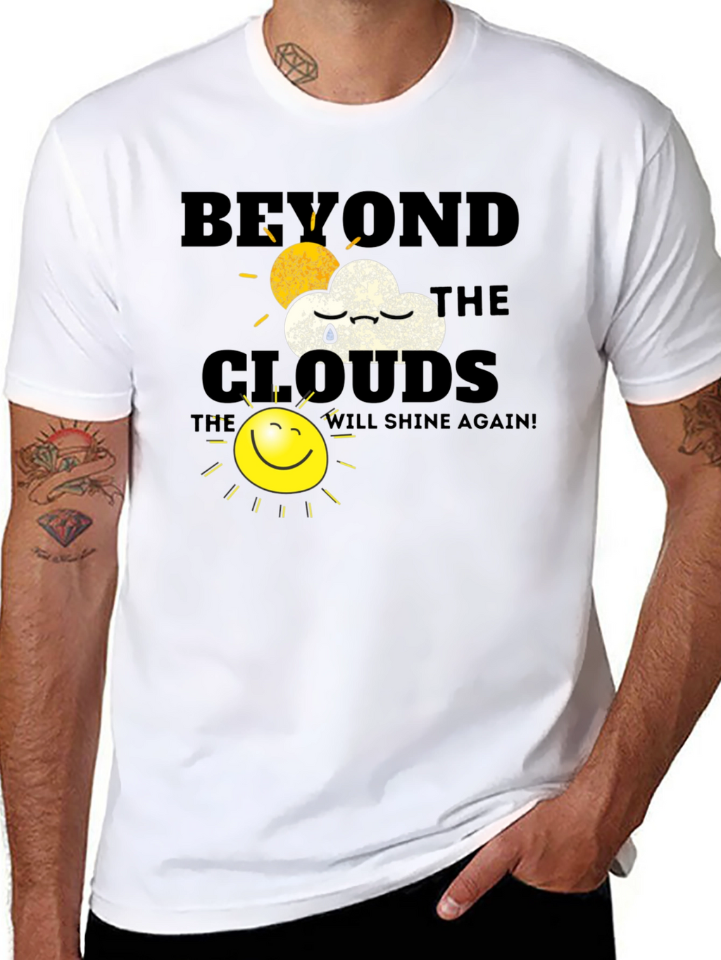 Beyond The Clouds Graphic T-Shirt - Inspirational Design