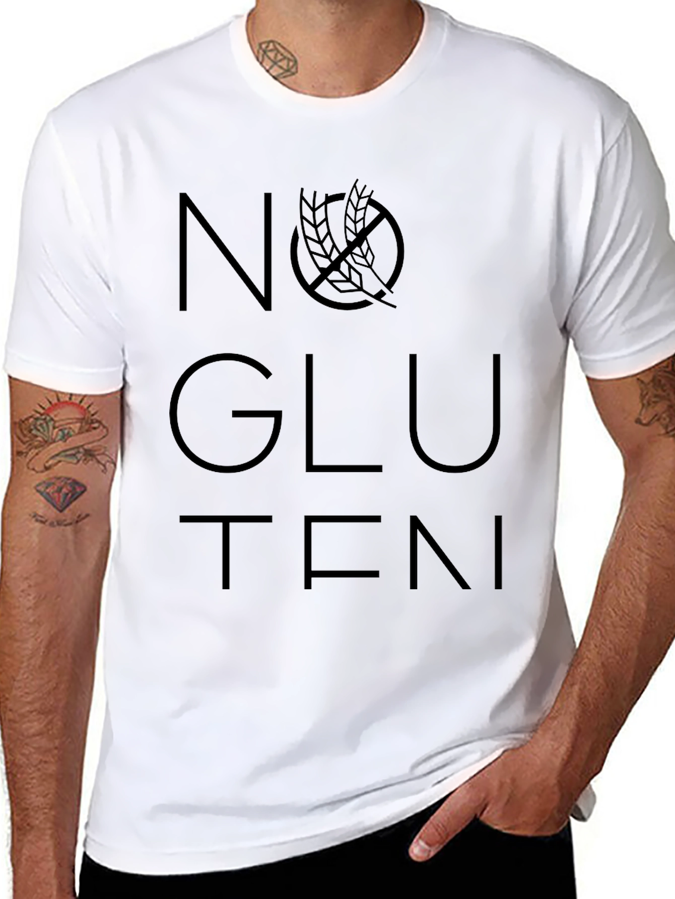 No Gluten T-Shirt - Black Graphic Tee