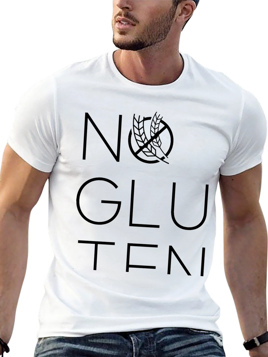 No Gluten T-Shirt - Black Graphic Tee