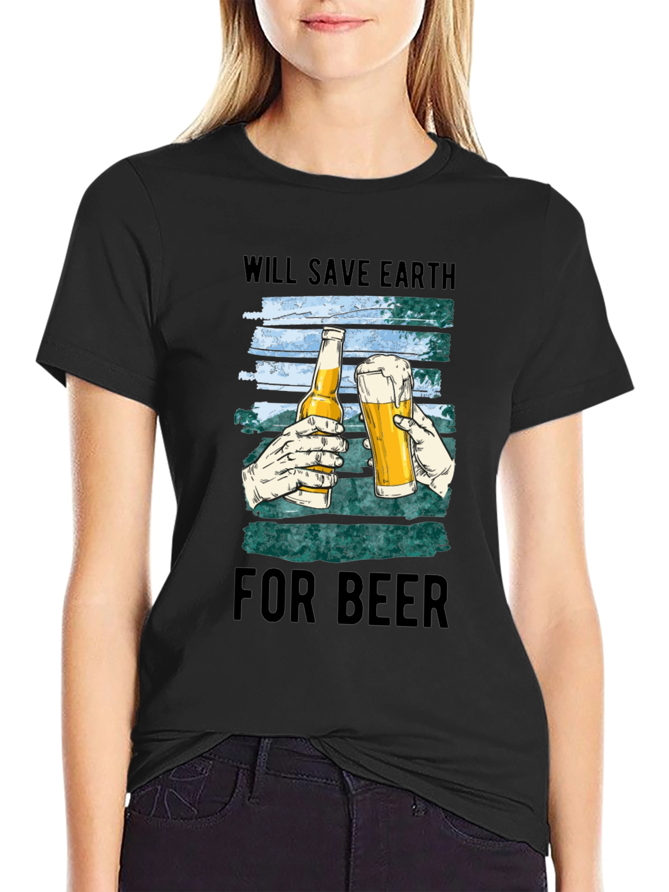 Save Earth For Beer Graphic T-Shirt