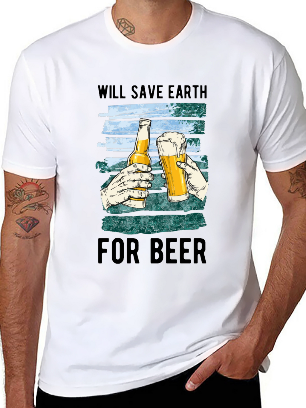 Save Earth For Beer Graphic T-Shirt