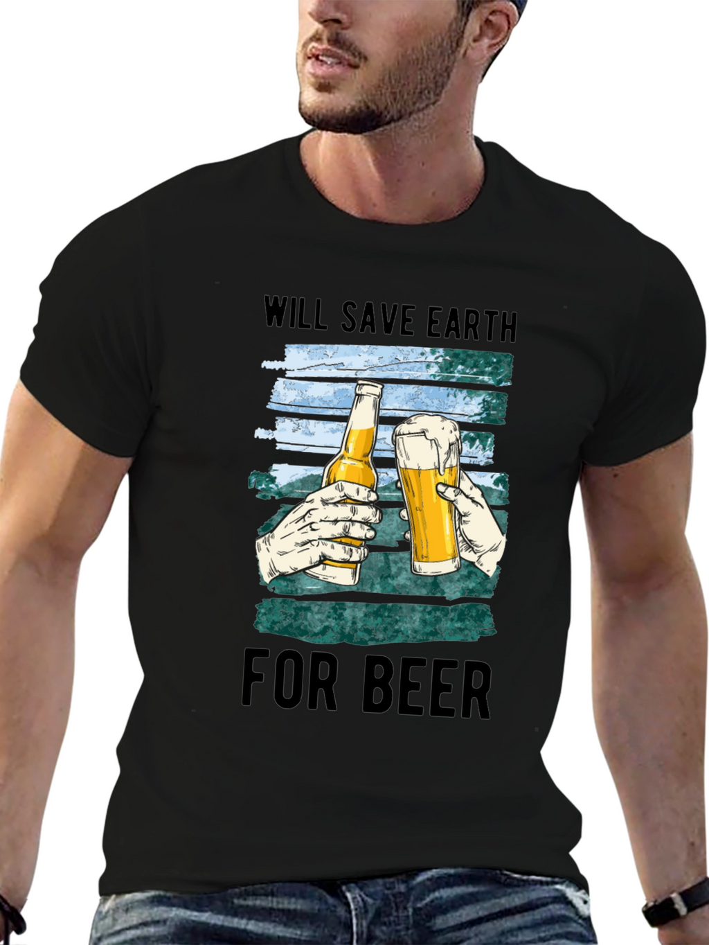 Save Earth For Beer Graphic T-Shirt