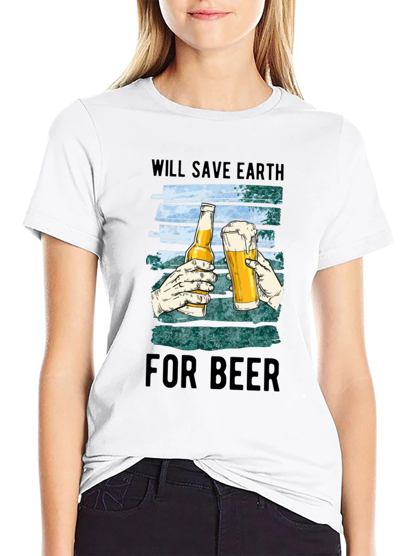 Save Earth For Beer Graphic T-Shirt