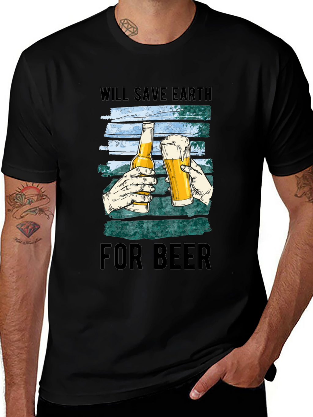 Save Earth For Beer Graphic T-Shirt