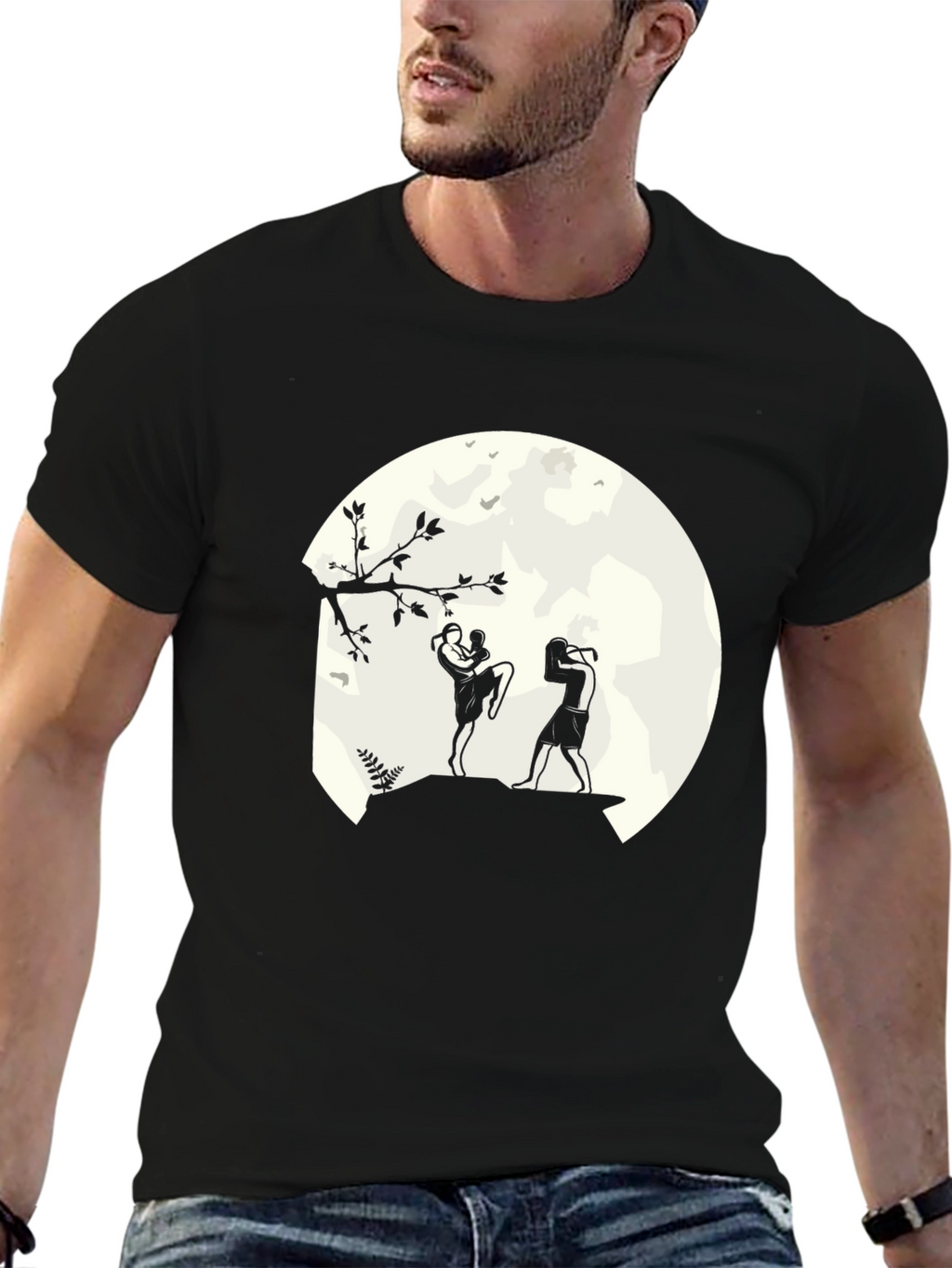 Martial Arts Moon T-Shirt - Kickboxing Design