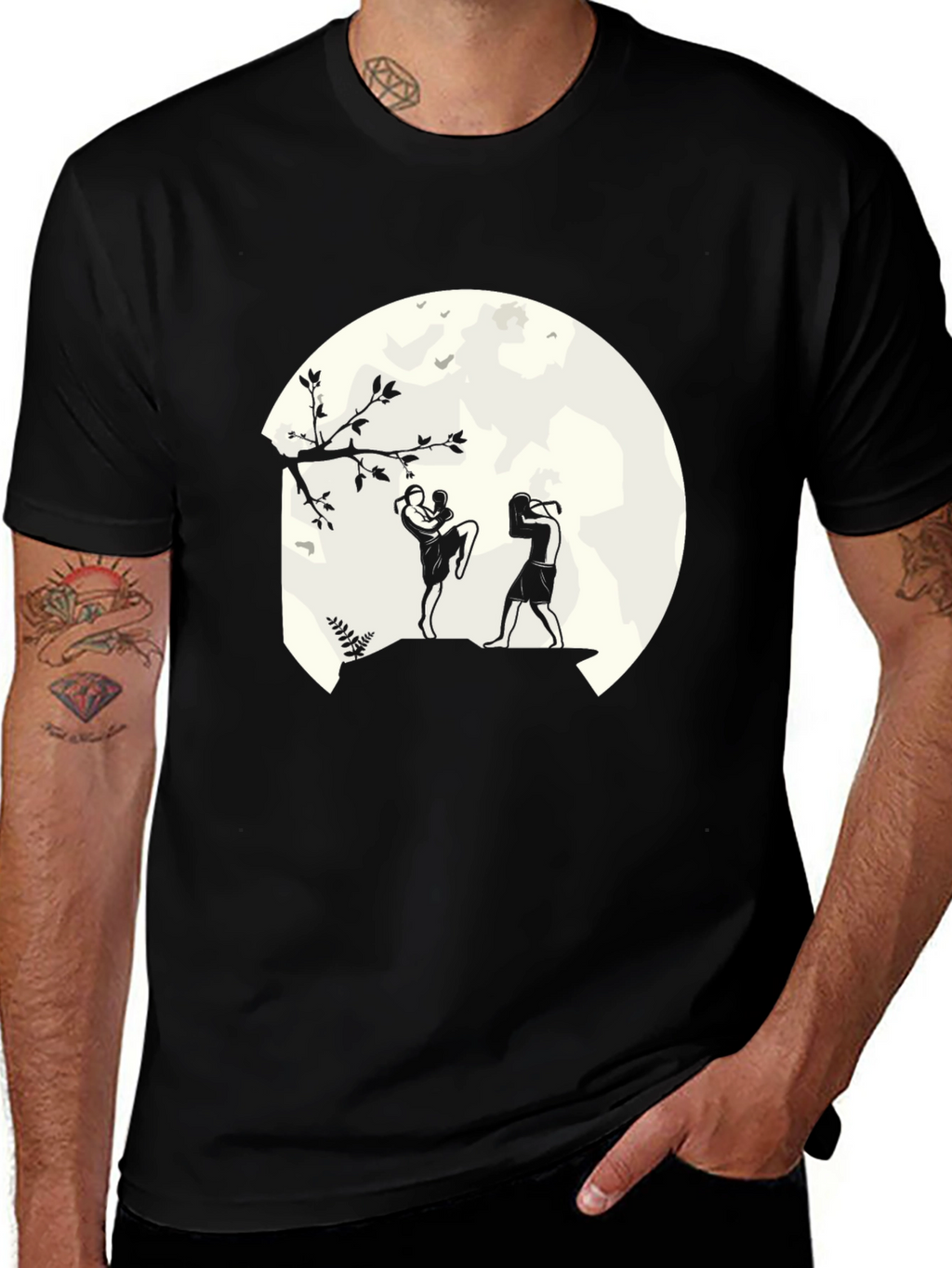 Martial Arts Moon T-Shirt - Kickboxing Design