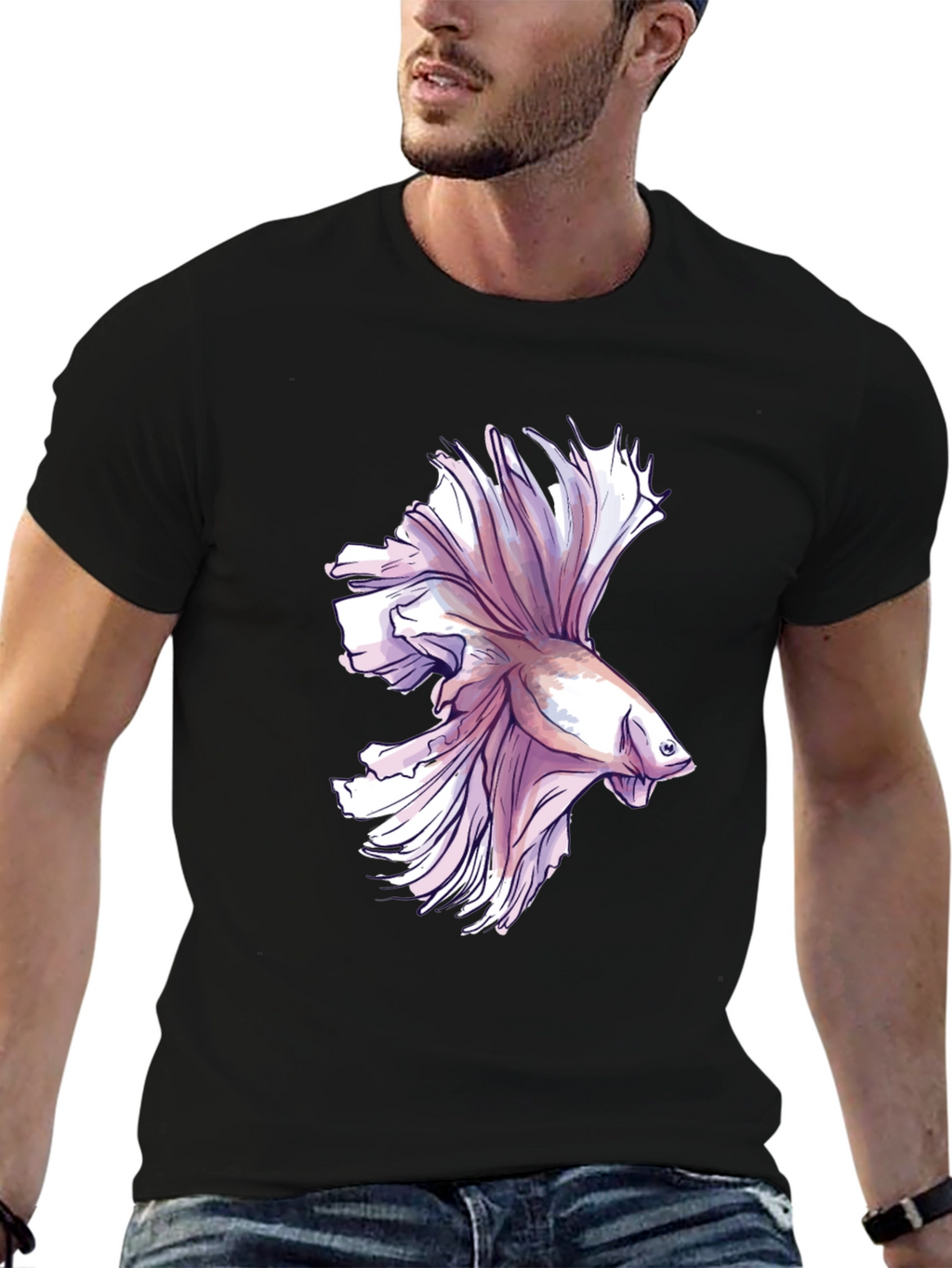 Betta Fish Graphic Tee - Mens Black T-Shirt