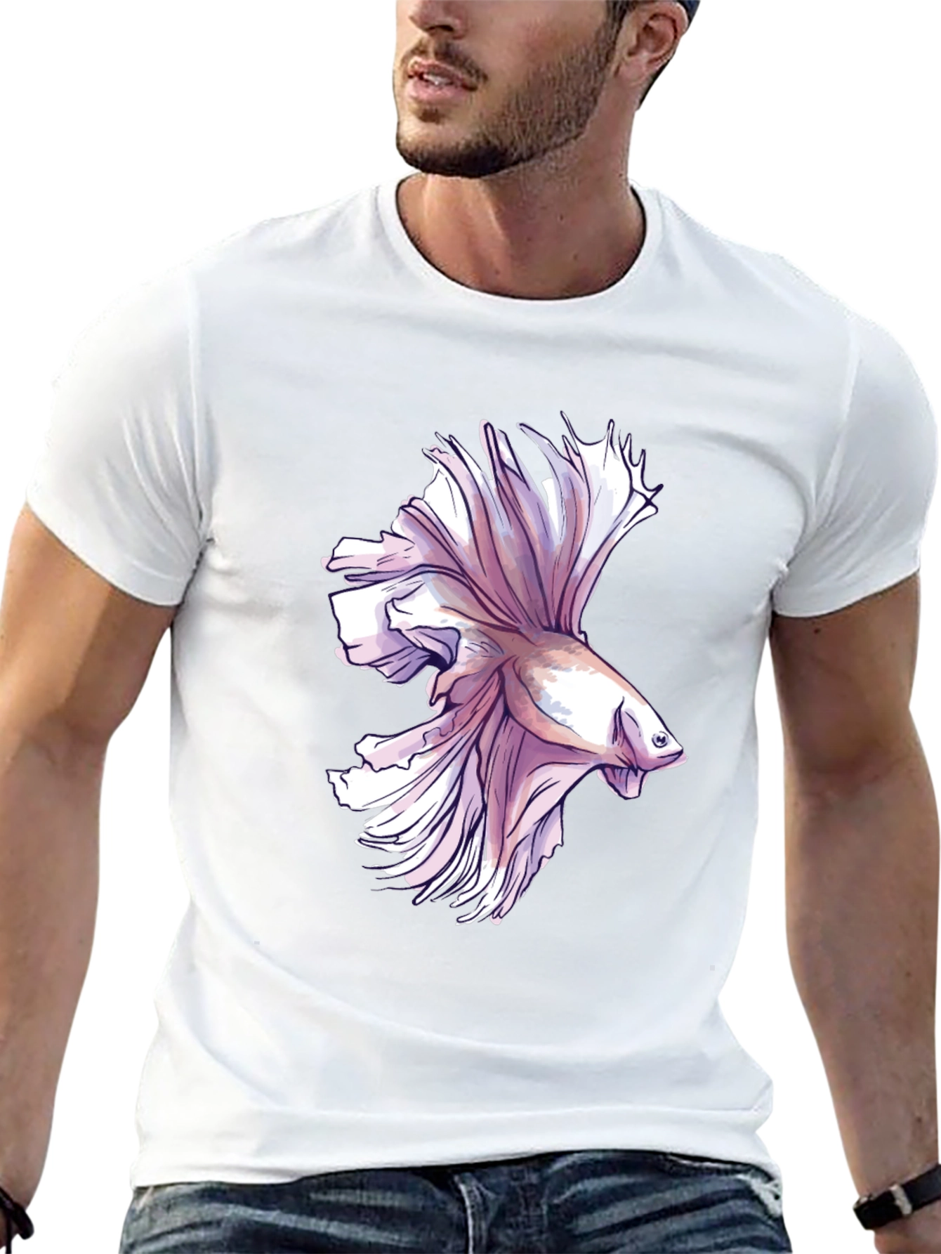 Betta Fish Graphic Tee - Mens Black T-Shirt