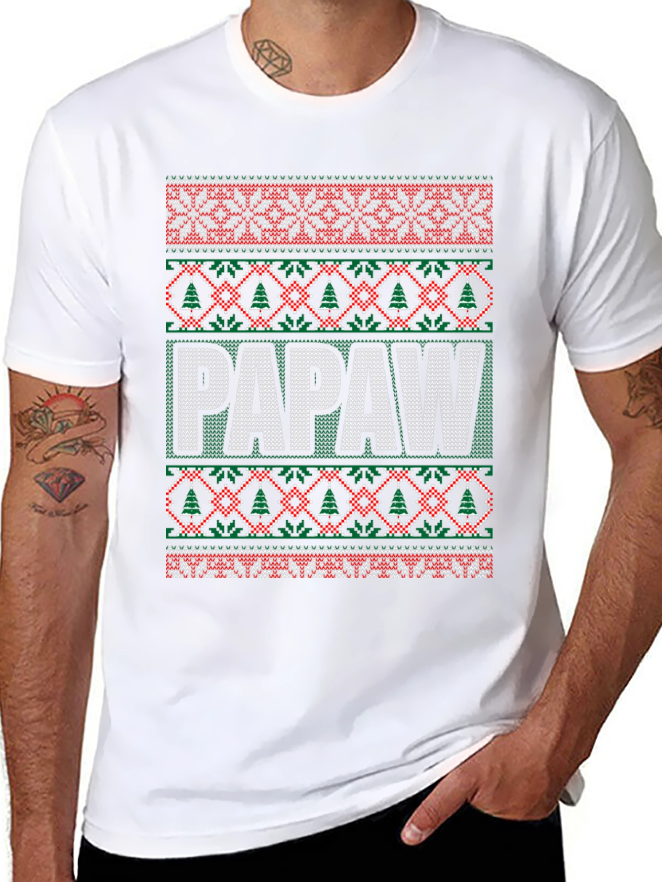 Papaw Ugly Christmas Sweater T-Shirt