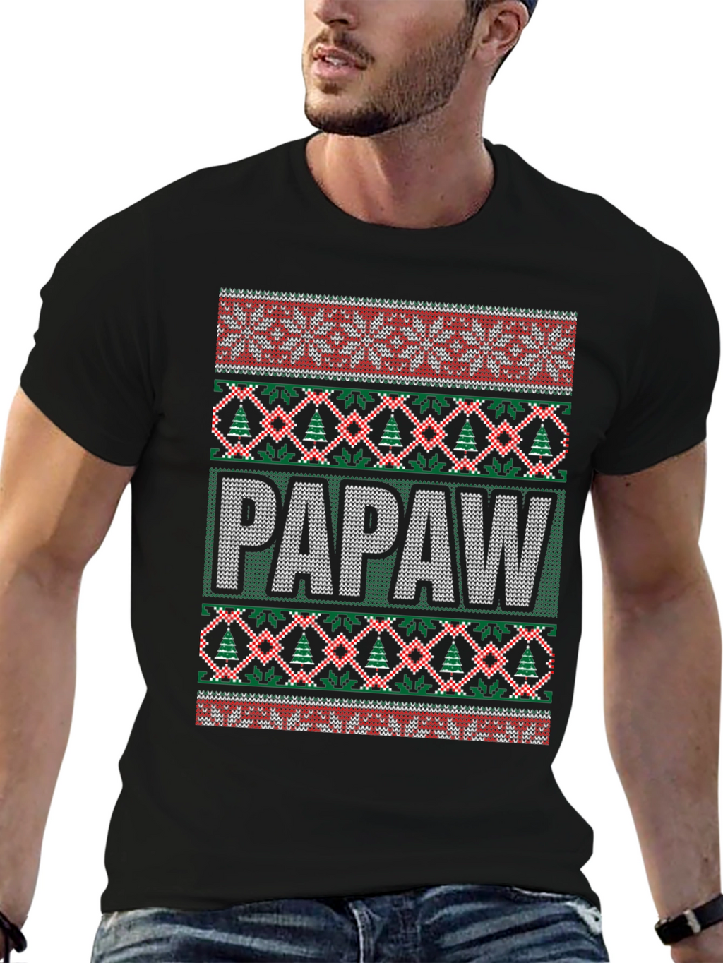 Papaw Ugly Christmas Sweater T-Shirt