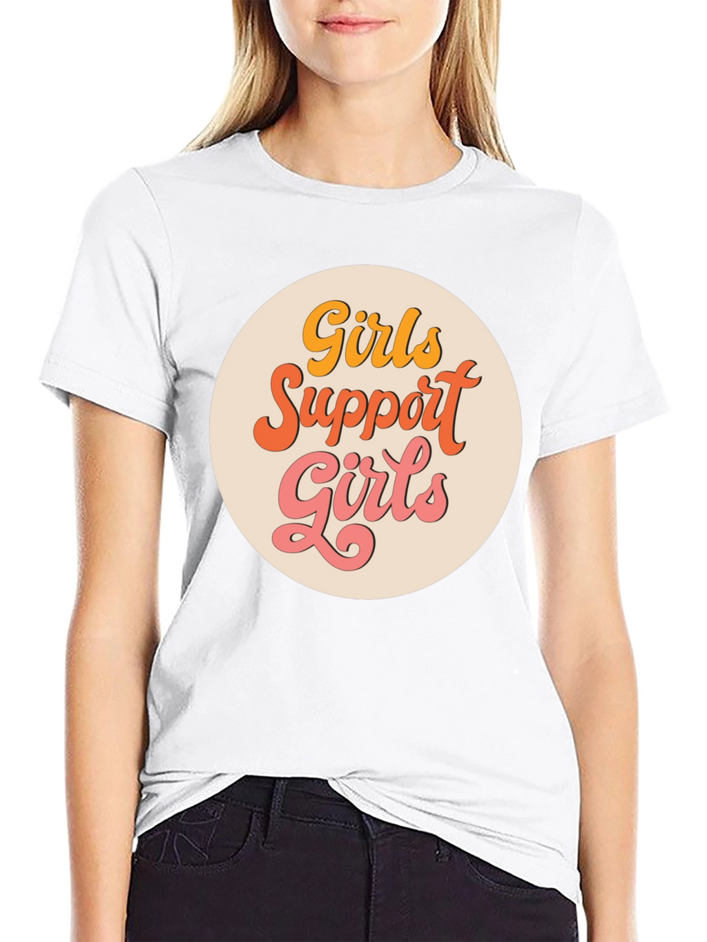 Girls Support Girls Graphic Tee - Retro Style