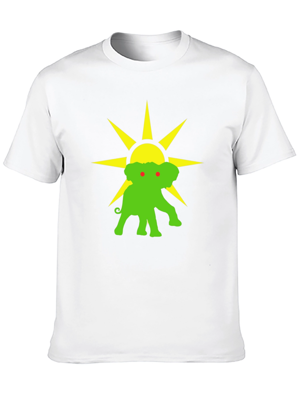 Elephant Sun Graphic Tee - Black Cotton T-Shirt