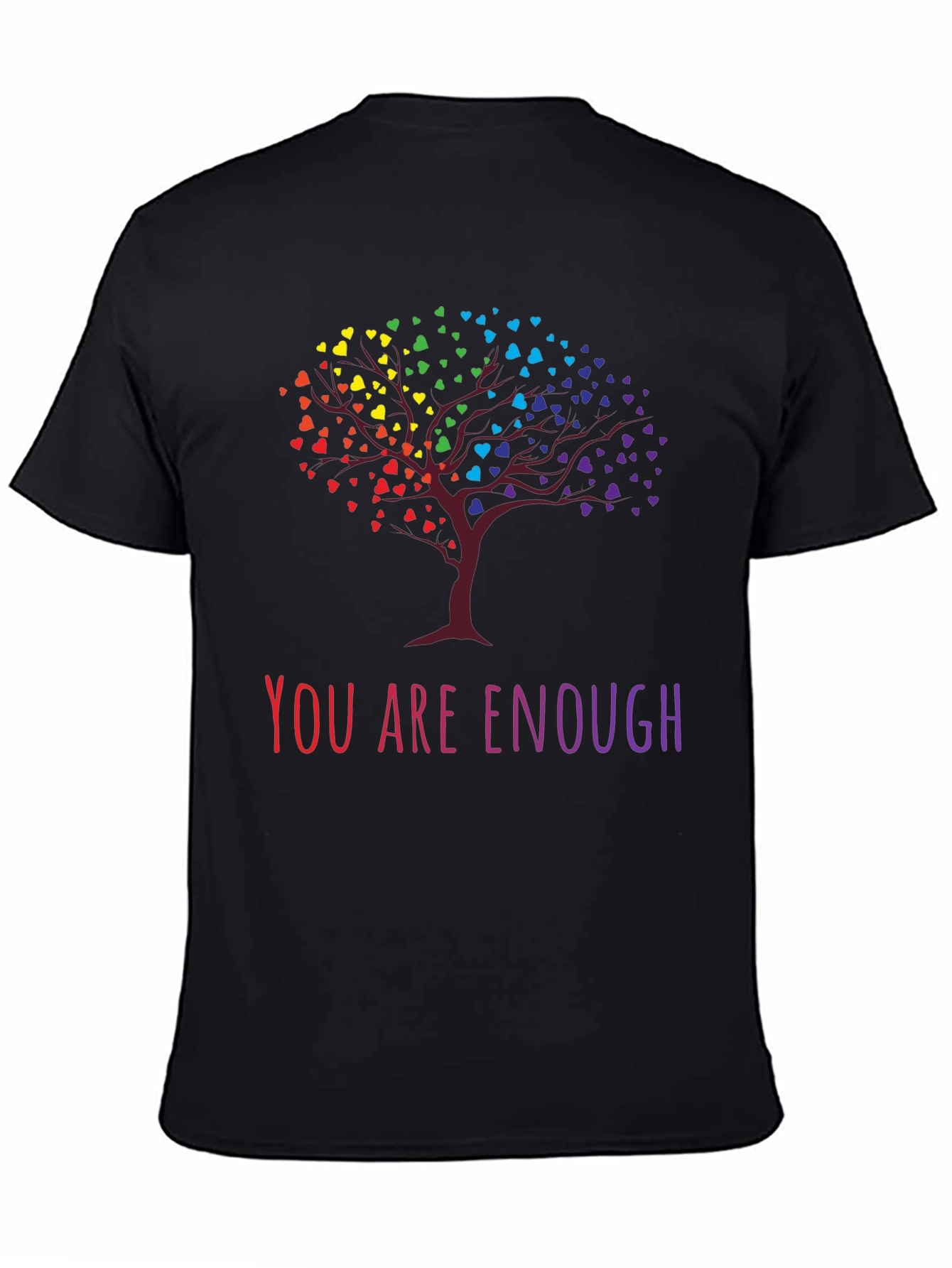 Rainbow Heart Tree Graphic Tee - You Are Enough