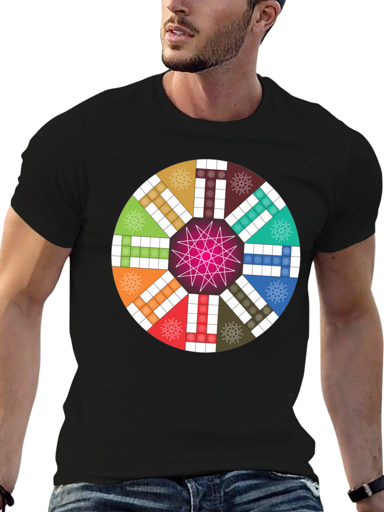 Colorful Ludo Board Game Design T-Shirt