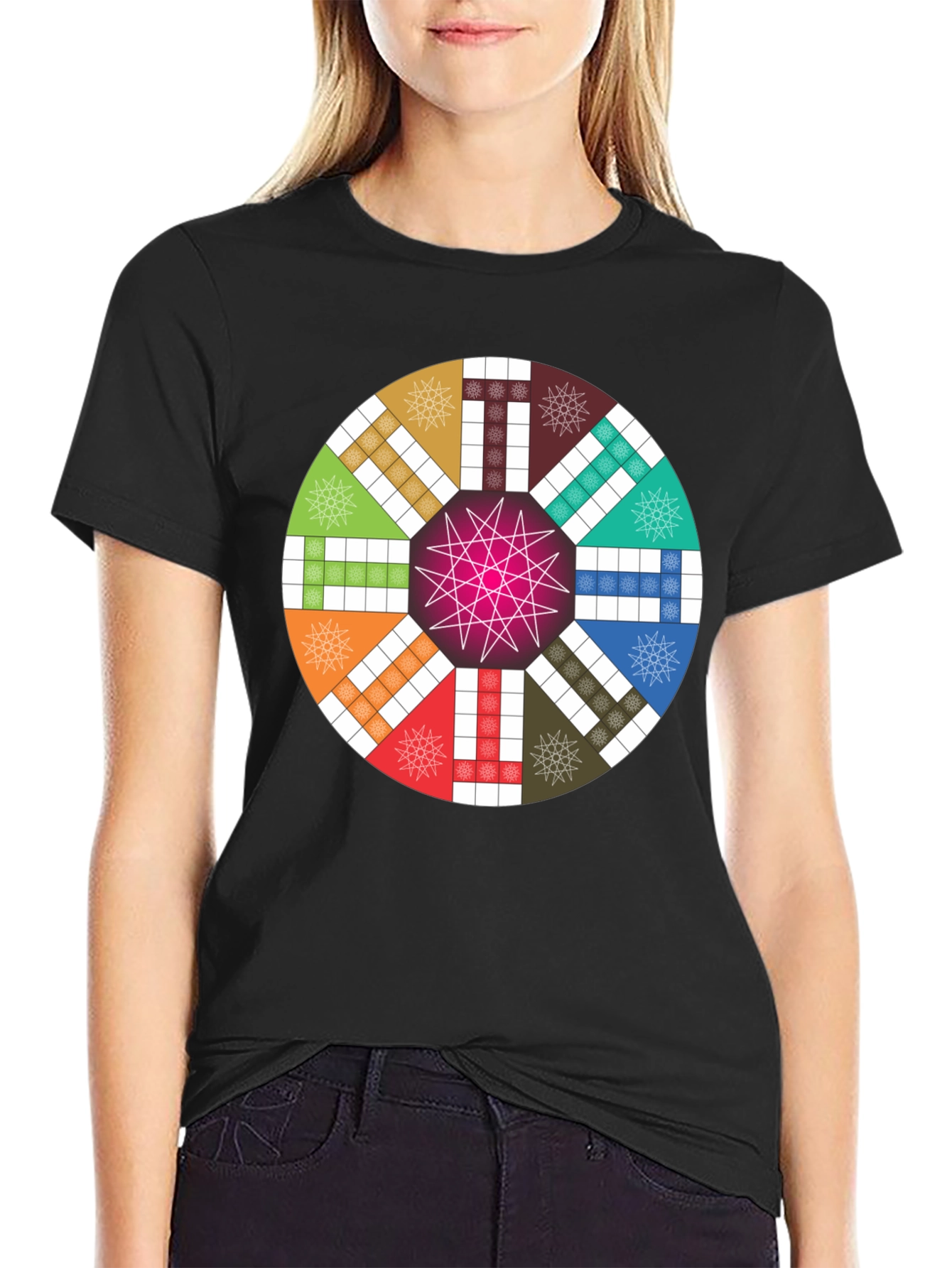 Colorful Ludo Board Game Design T-Shirt