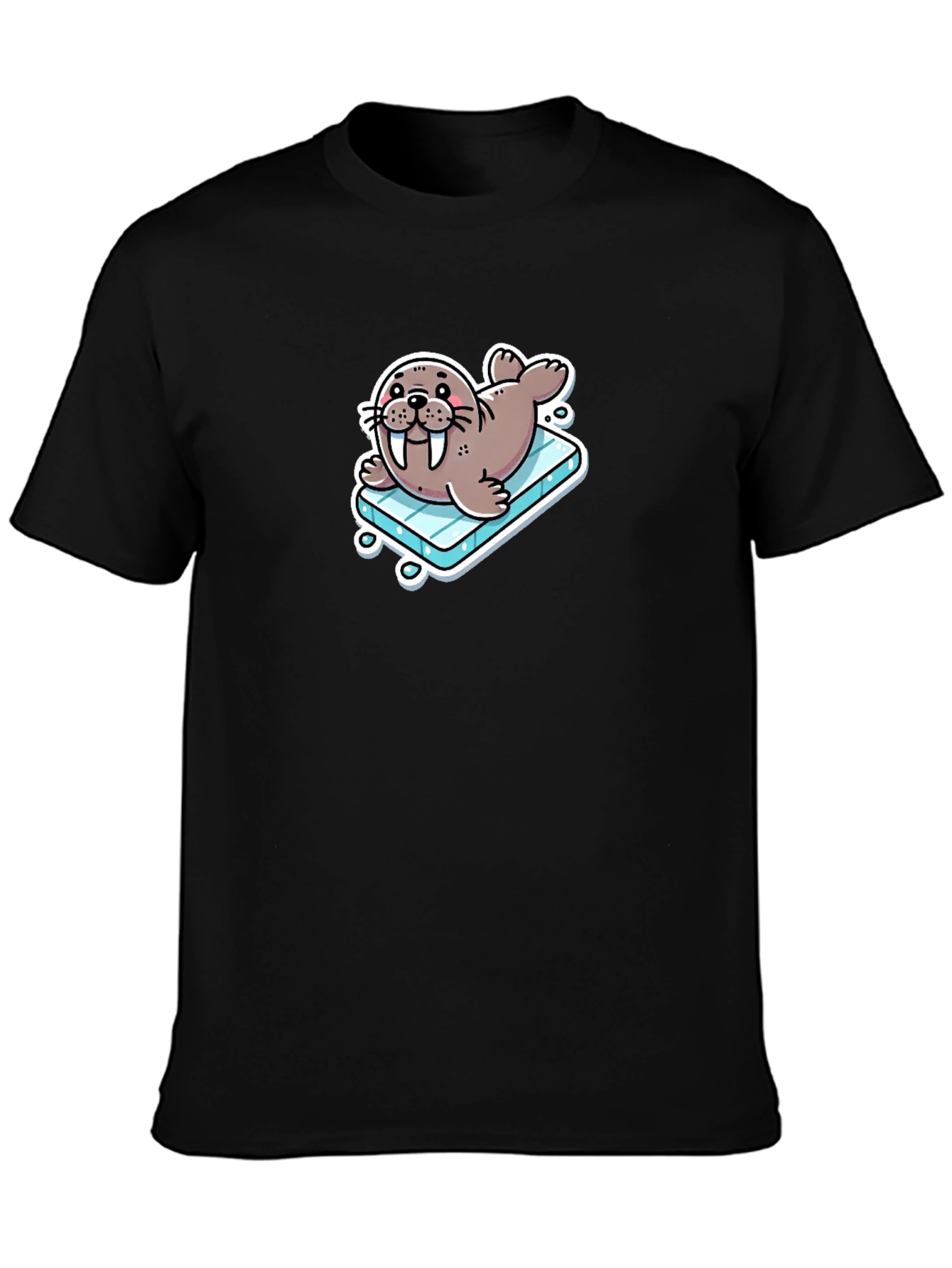 Walrus on Ice T-Shirt - Black Cotton Tee