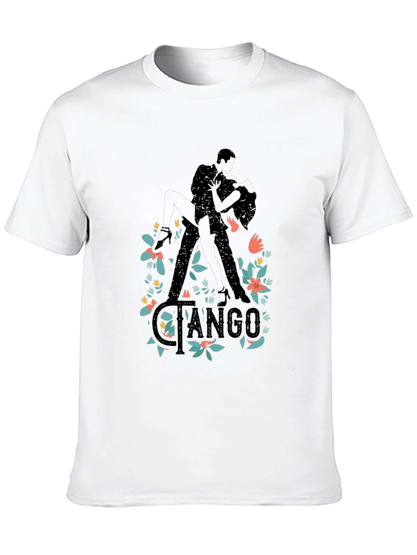 Tango Dance Silhouette Graphic T-Shirt - Black