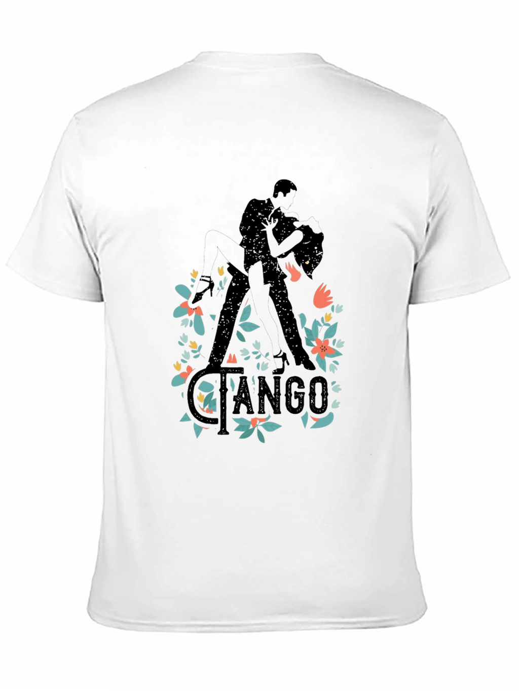 Tango Dance Silhouette Graphic T-Shirt - Black