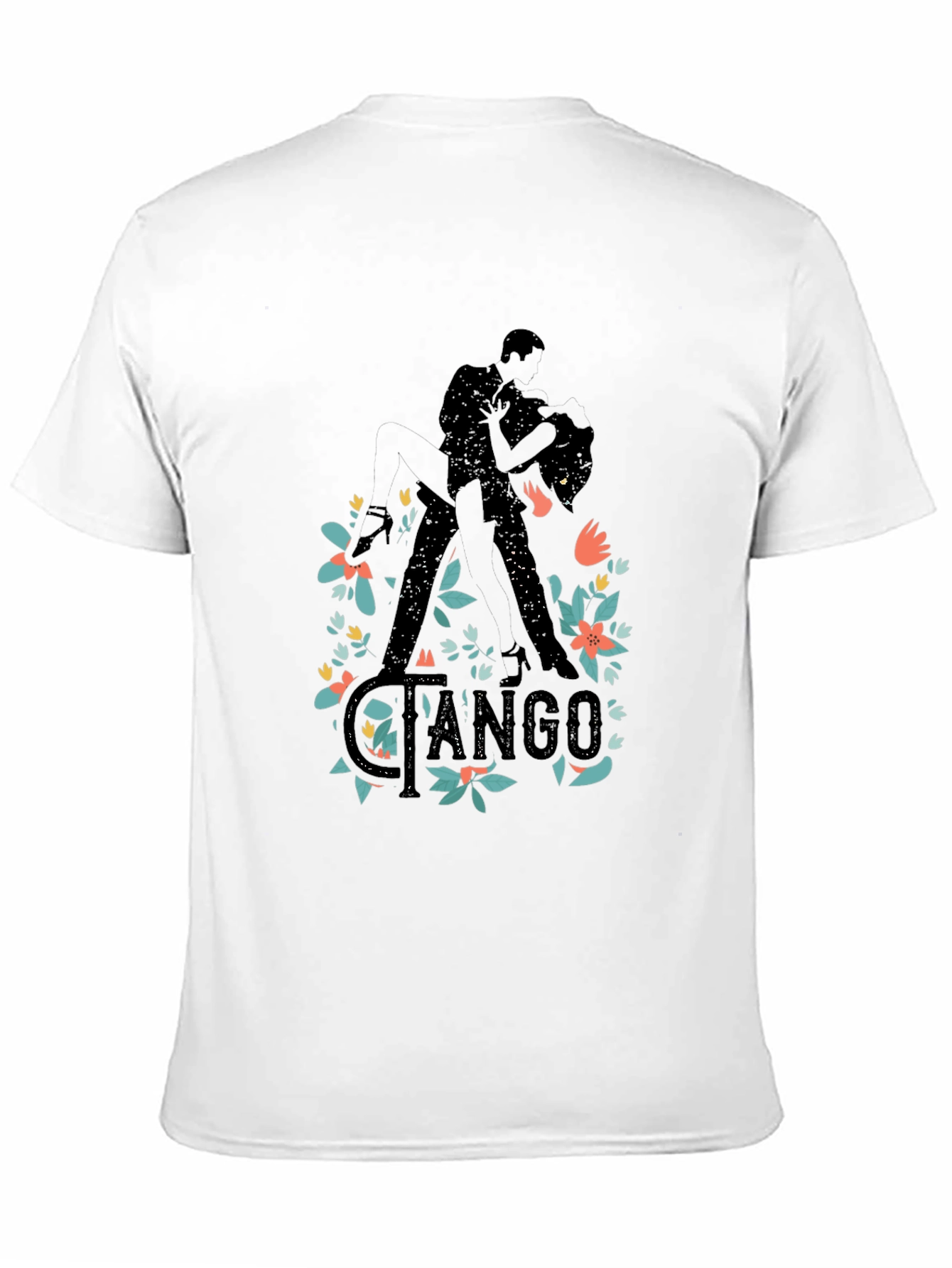 Tango Dance Silhouette Graphic T-Shirt - Black