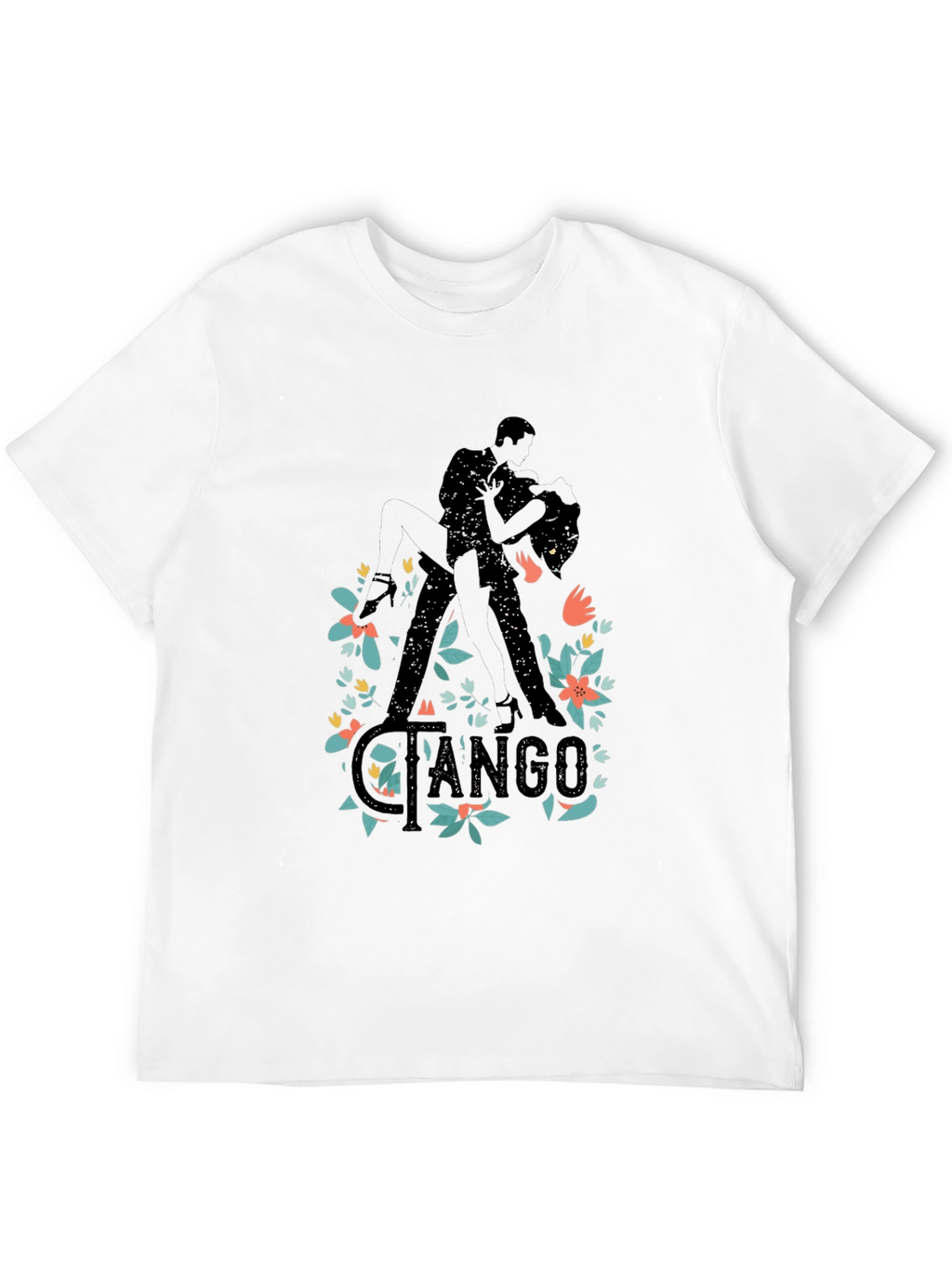 Tango Dance Silhouette Graphic T-Shirt - Black