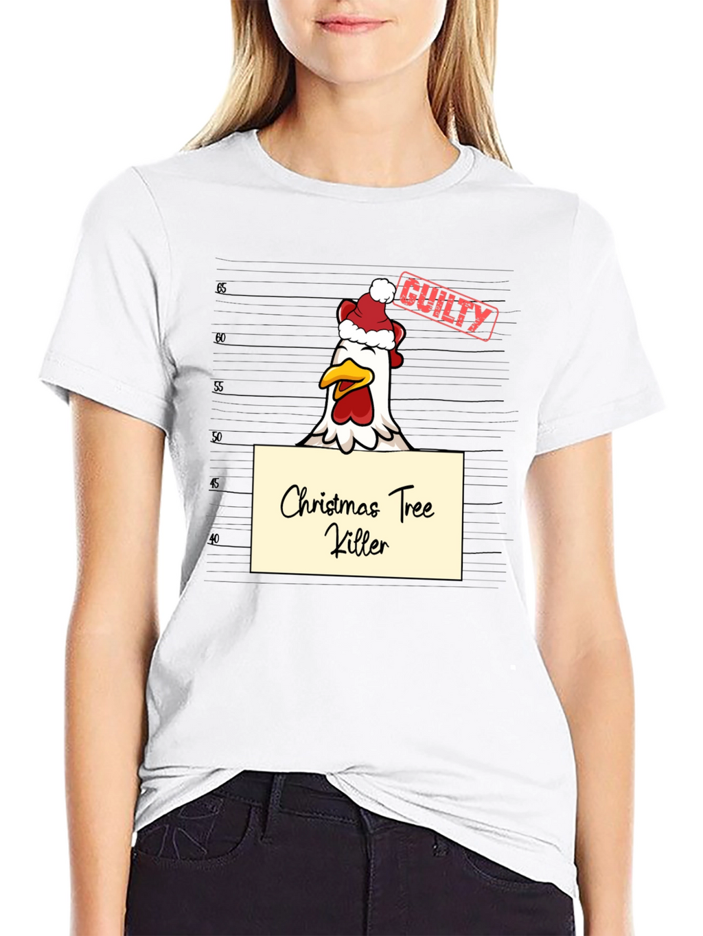 Funny Christmas Chicken T-Shirt - Guilty!