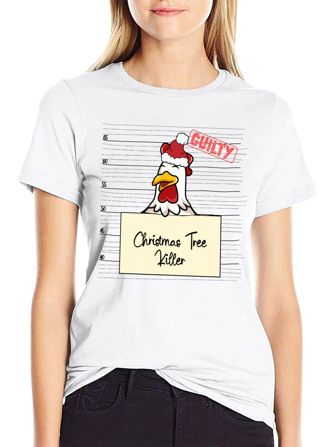 Funny Christmas Chicken T-Shirt - Guilty!