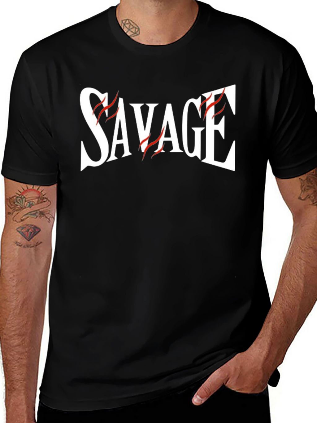 Savage Graphic Print Black T-Shirt