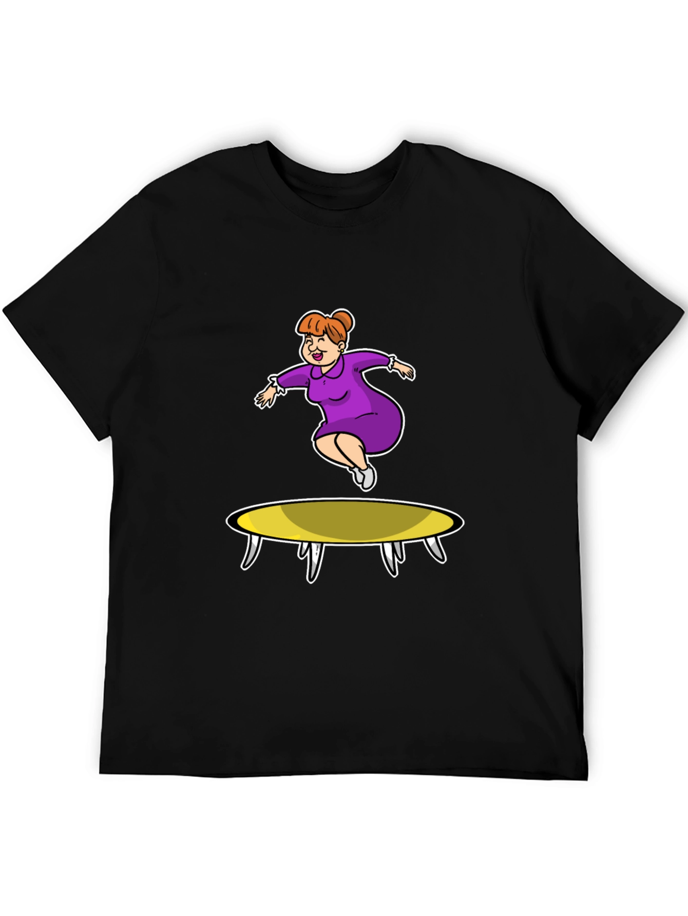 Cartoon Lady on Trampoline T-Shirt