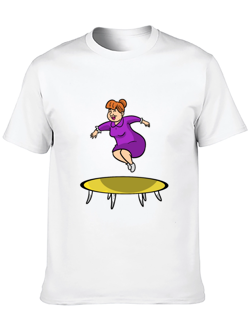 Cartoon Lady on Trampoline T-Shirt
