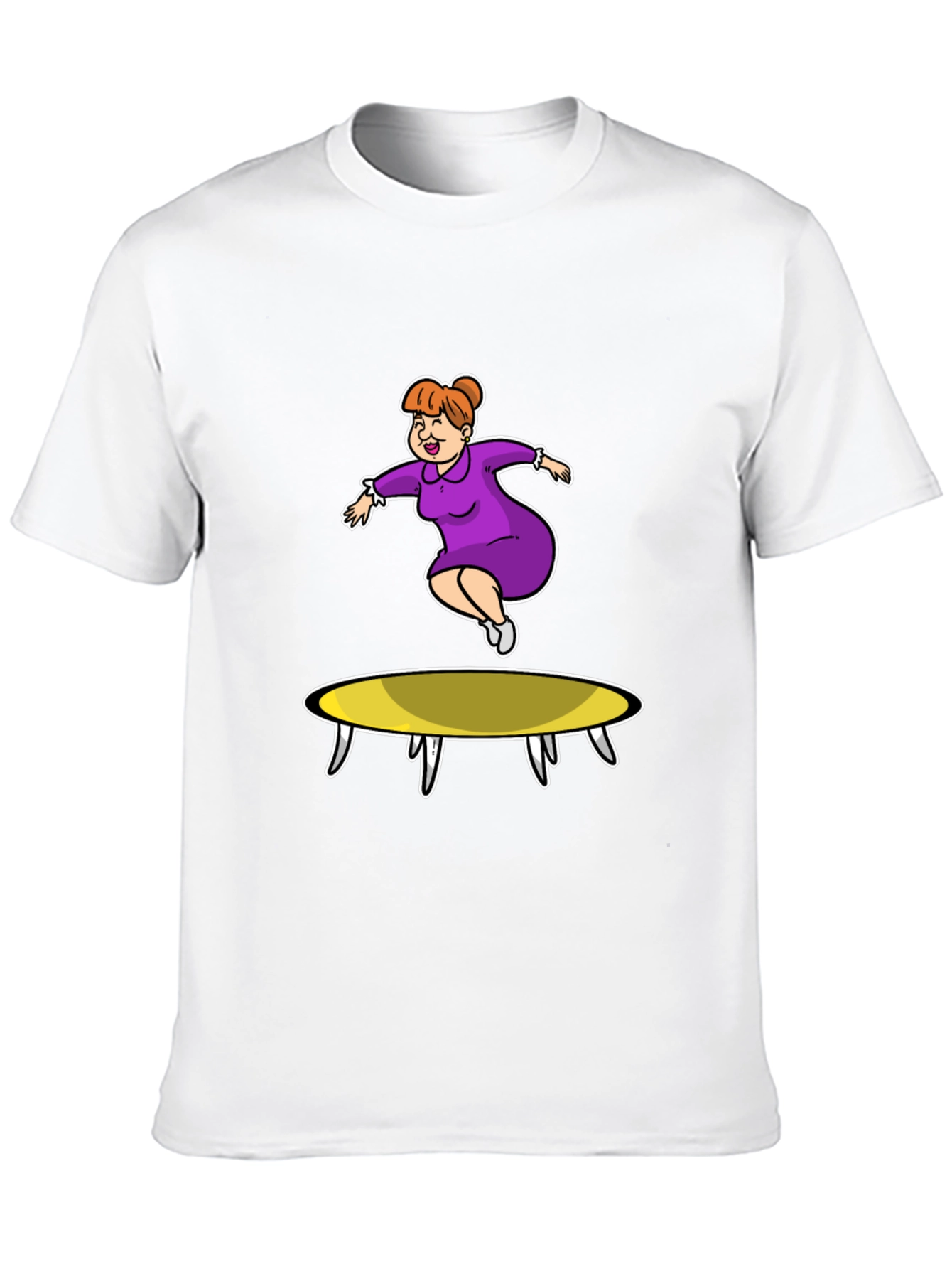 Cartoon Lady on Trampoline T-Shirt