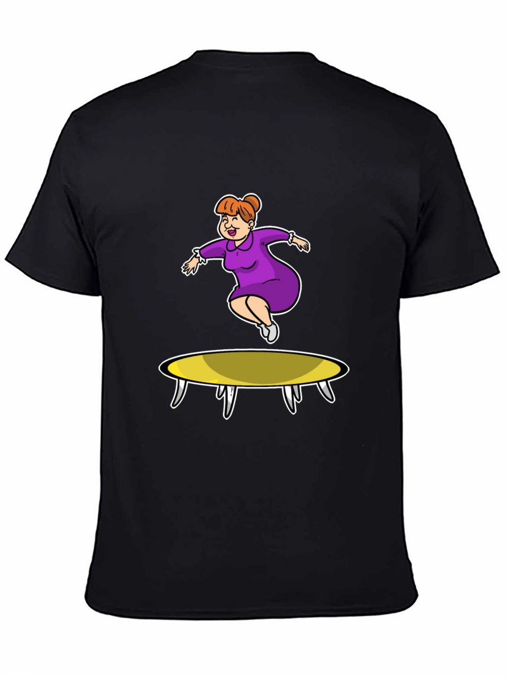 Cartoon Lady on Trampoline T-Shirt
