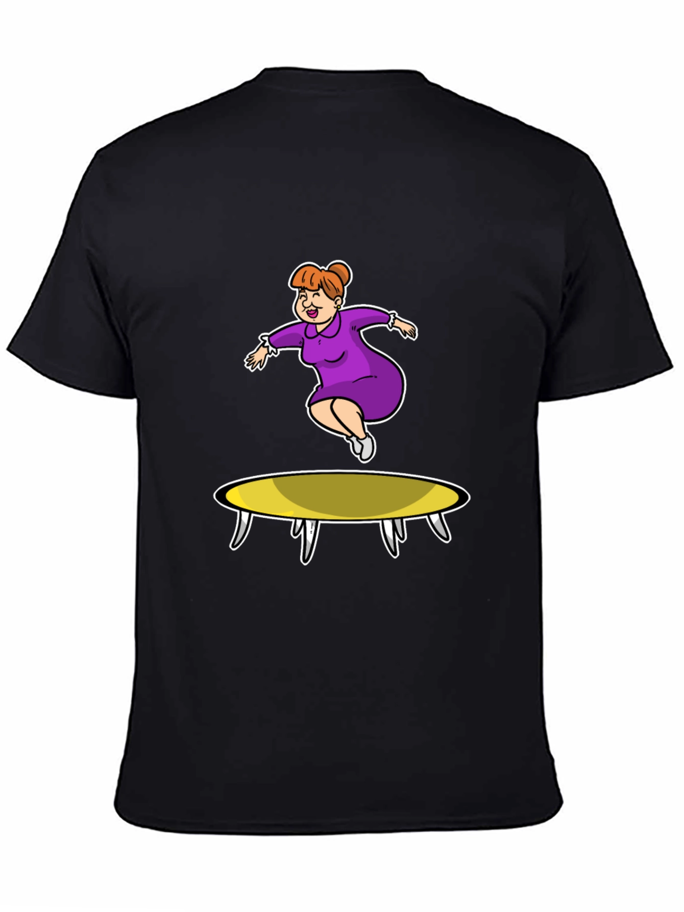 Cartoon Lady on Trampoline T-Shirt