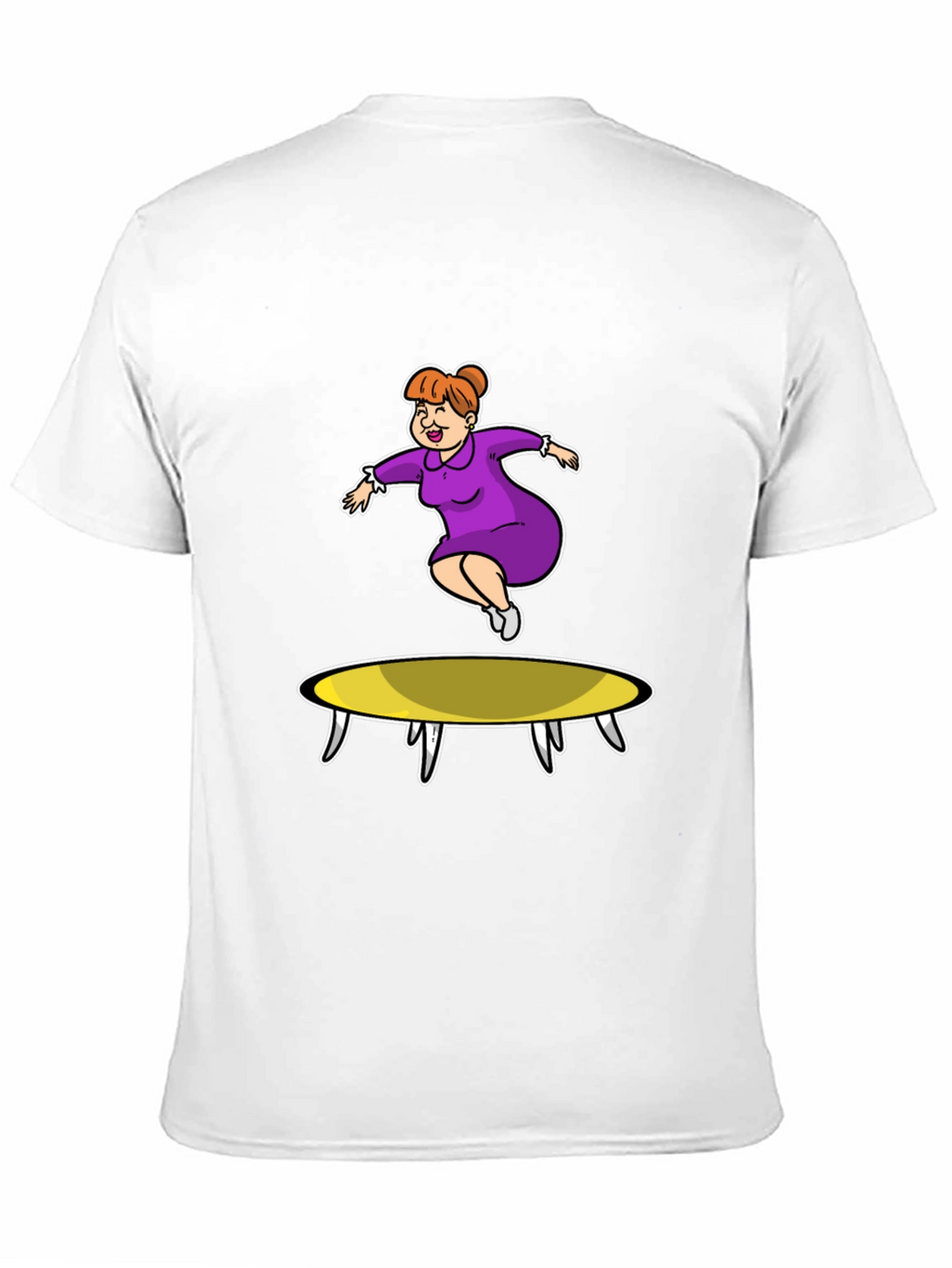 Cartoon Lady on Trampoline T-Shirt