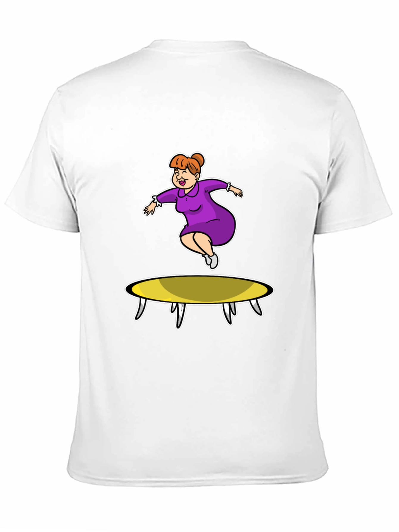 Cartoon Lady on Trampoline T-Shirt