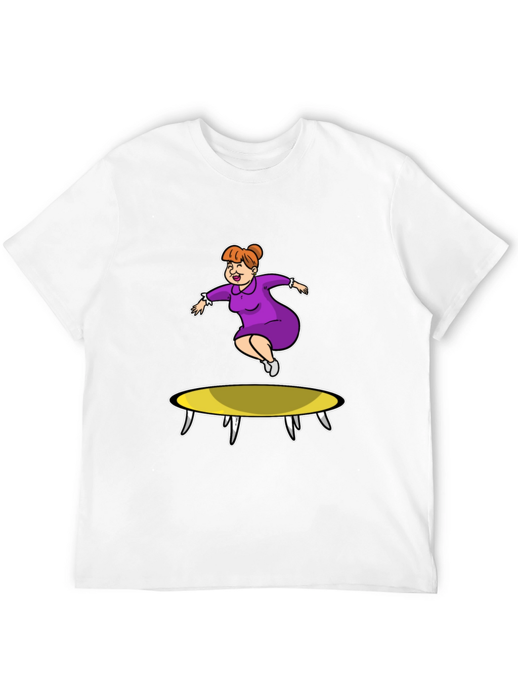Cartoon Lady on Trampoline T-Shirt