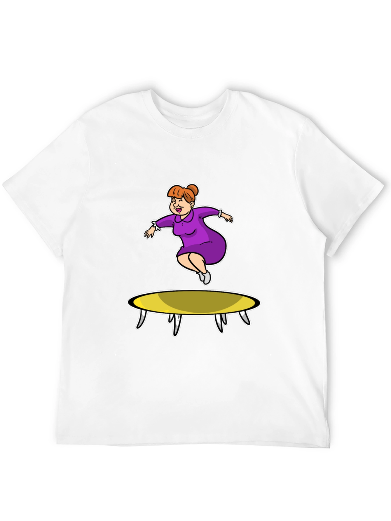 Cartoon Lady on Trampoline T-Shirt