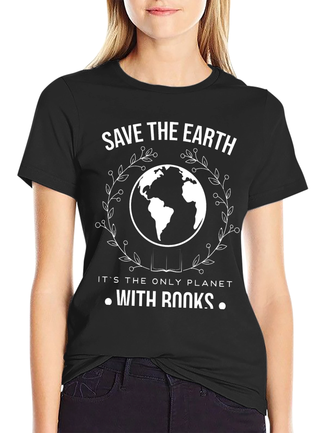 Save the Earth - Its the Only Planet with Books T-Shirt