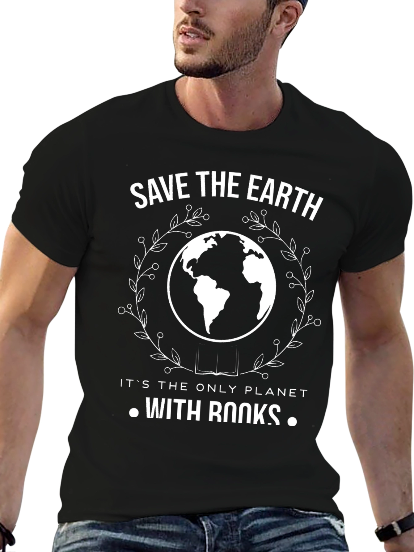 Save the Earth - Its the Only Planet with Books T-Shirt
