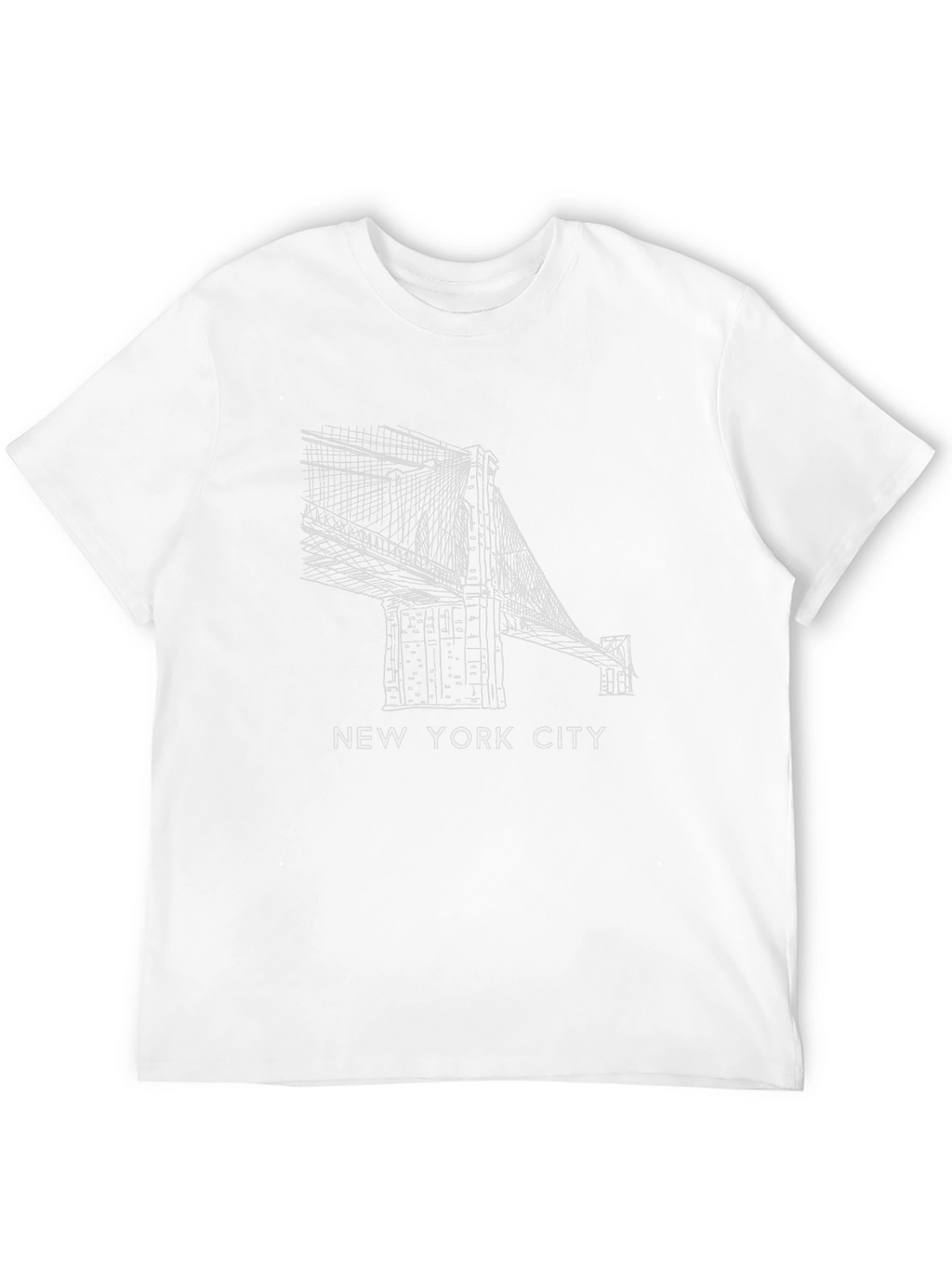 NYC Bridge Graphic Tee - Stylish Black Cotton T-Shirt