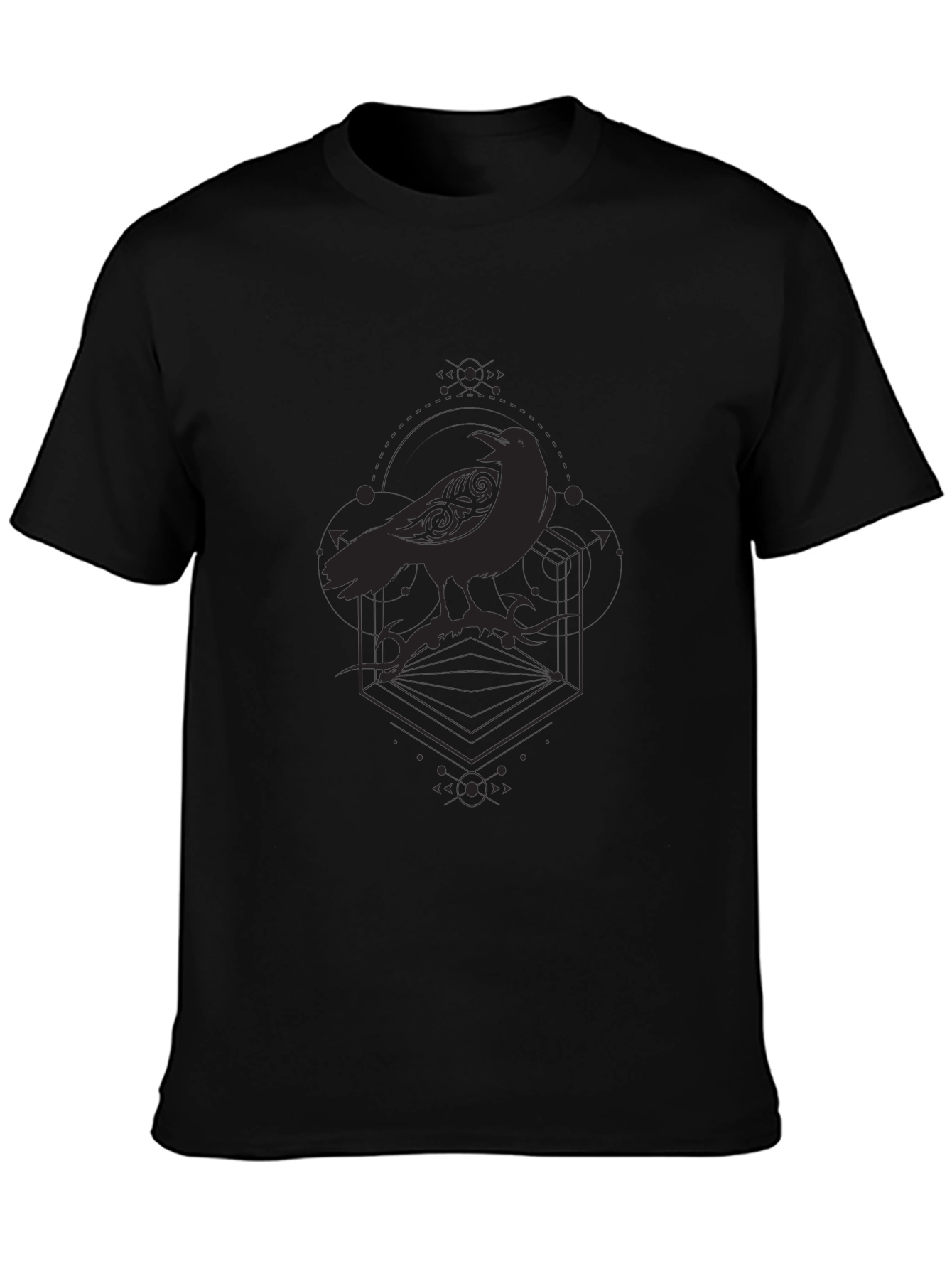 Raven Graphic T-Shirt - Gothic Style Crow Tee