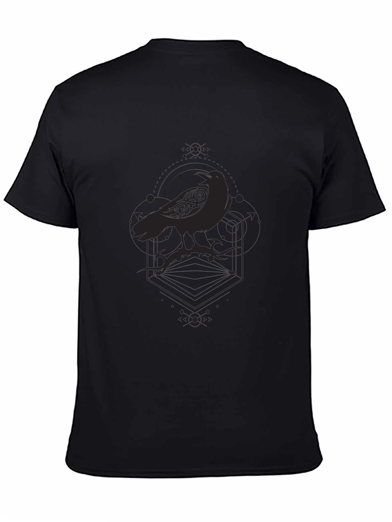 Raven Graphic T-Shirt - Gothic Style Crow Tee