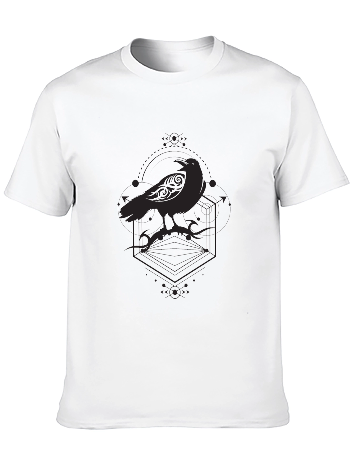 Raven Graphic T-Shirt - Gothic Style Crow Tee