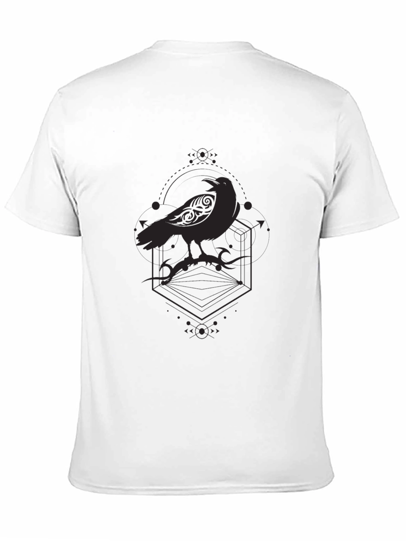 Raven Graphic T-Shirt - Gothic Style Crow Tee