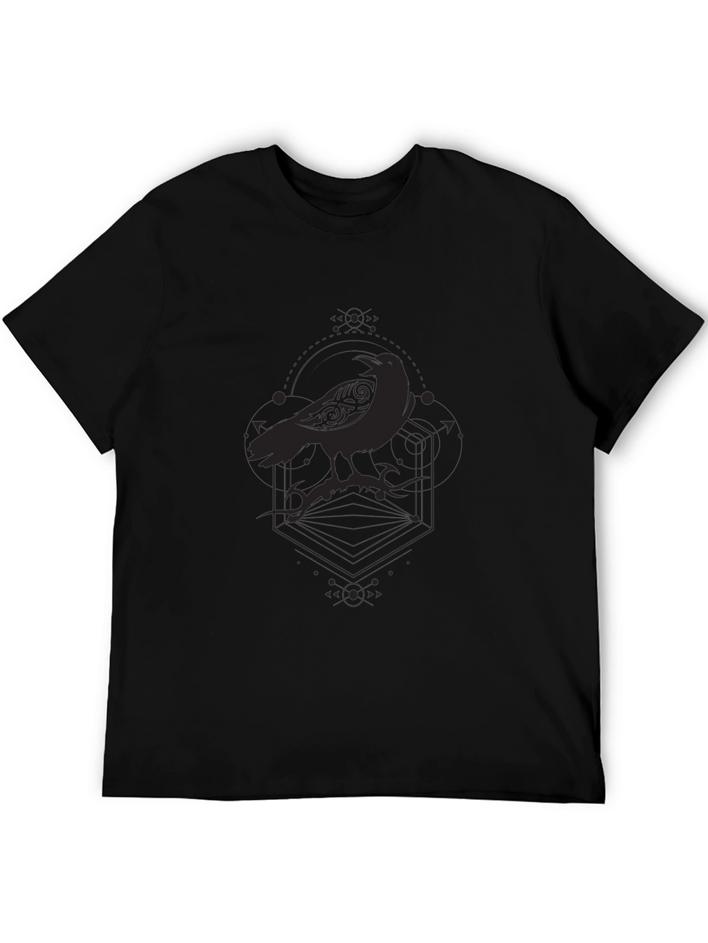 Raven Graphic T-Shirt - Gothic Style Crow Tee