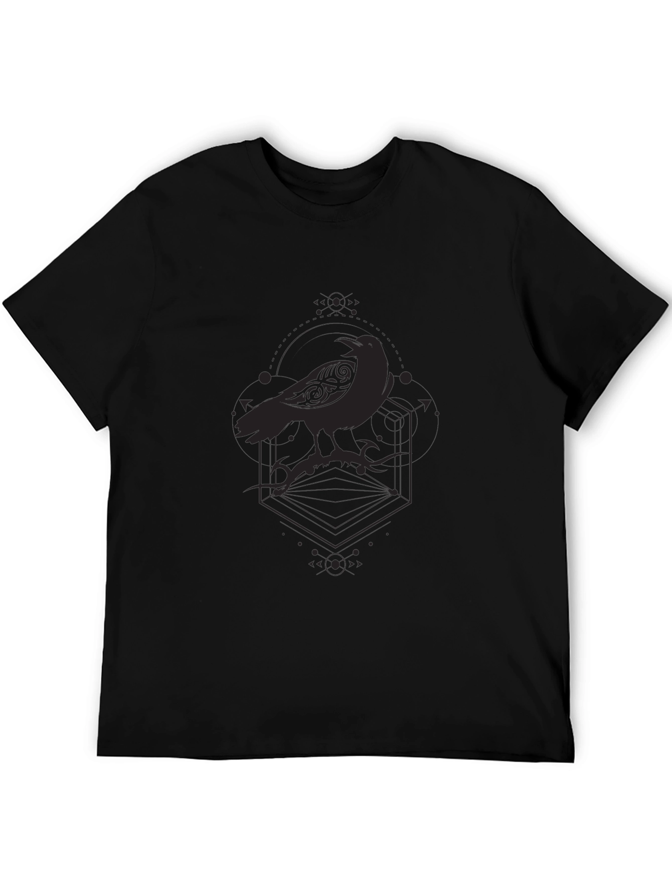 Raven Graphic T-Shirt - Gothic Style Crow Tee