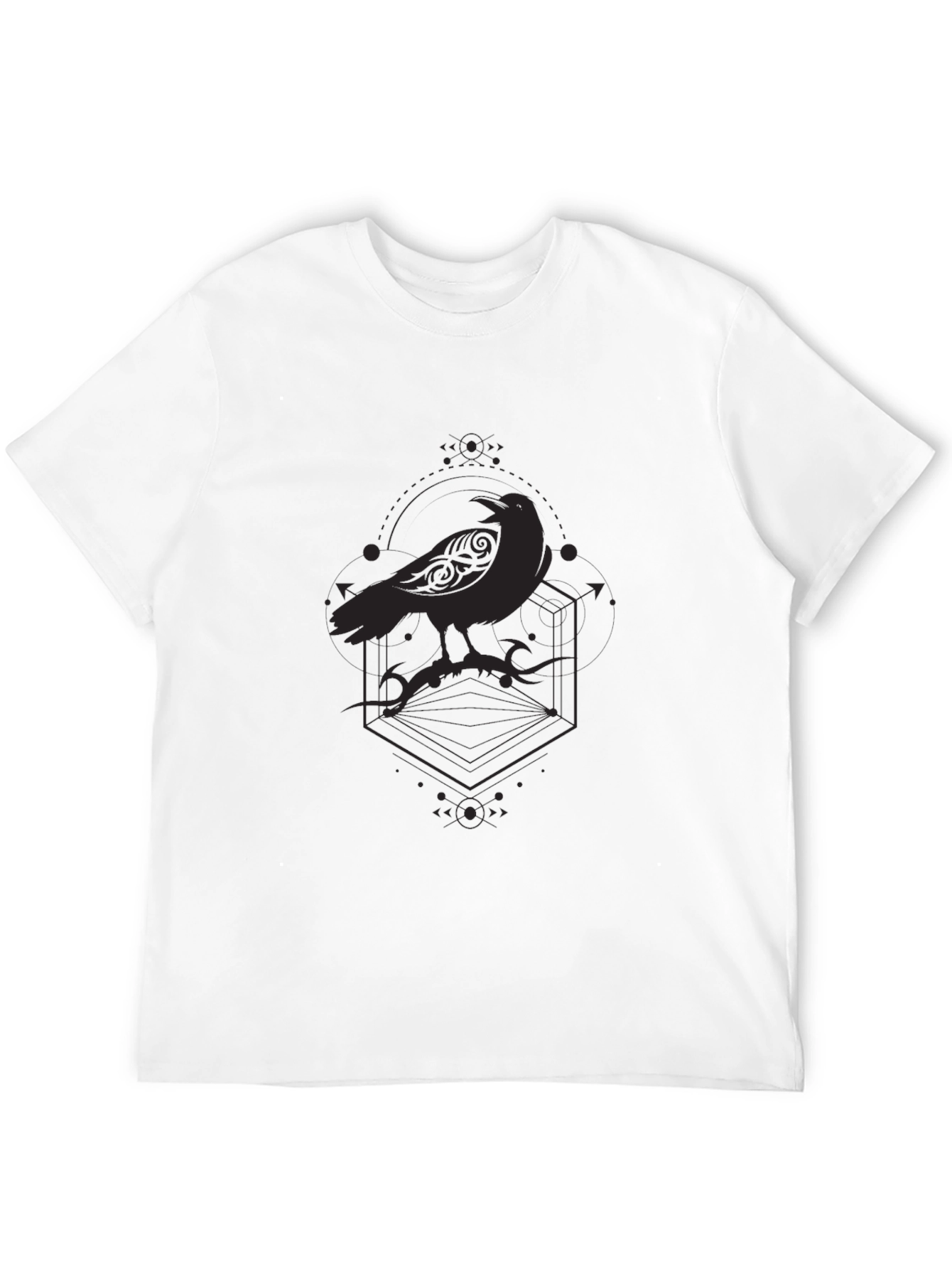 Raven Graphic T-Shirt - Gothic Style Crow Tee