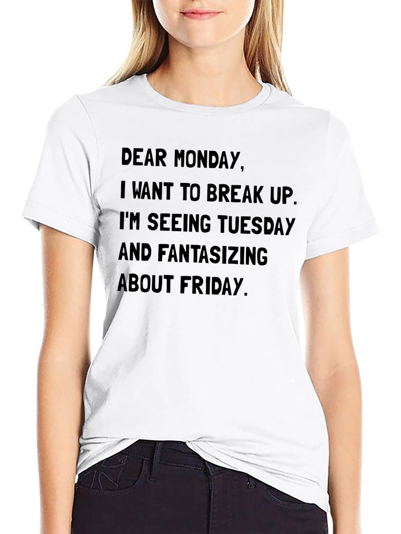 Humorous Dear Monday Graphic T-Shirt
