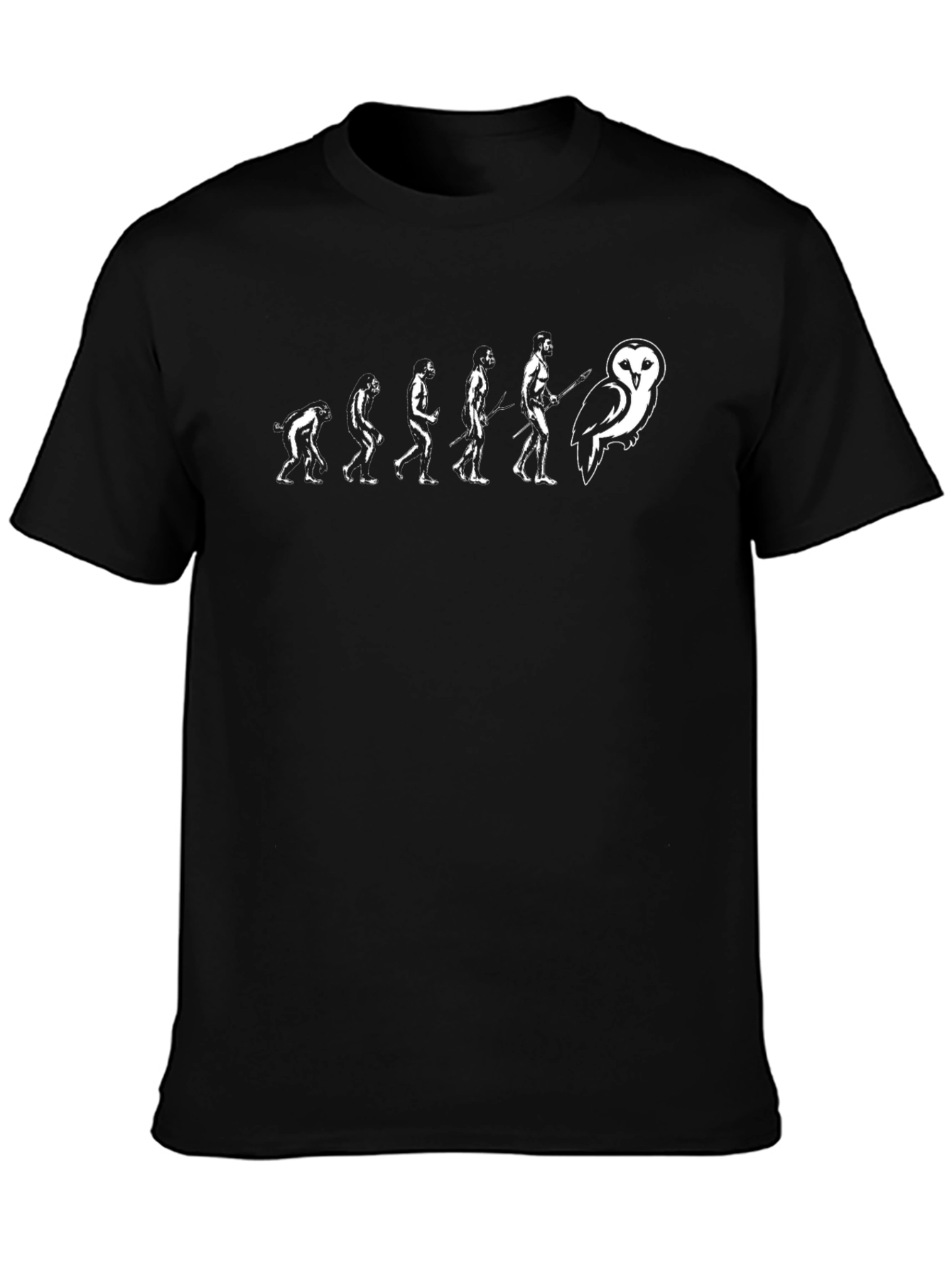 Evolution to Owl Black T-Shirt