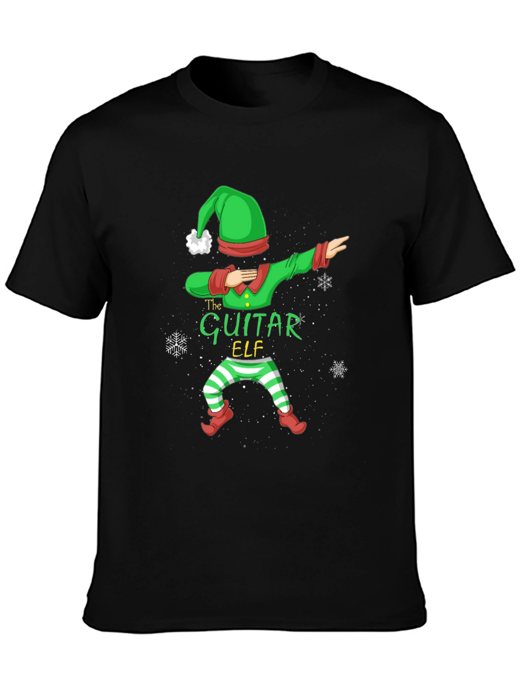 The Guitar Elf Dabbing Christmas Tee